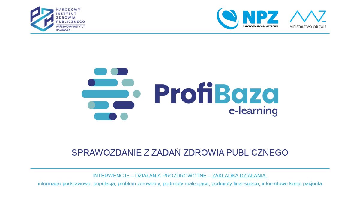 E-Learning - Ścieżka interwencji - Działania prozdrowotne - Działania
