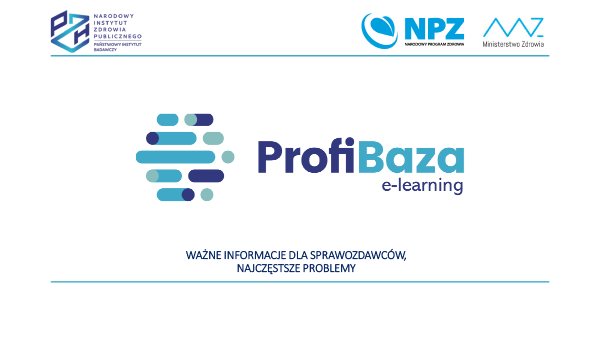 E-learning - Informacje dla sprawozdawców (najczęstsze problemy)