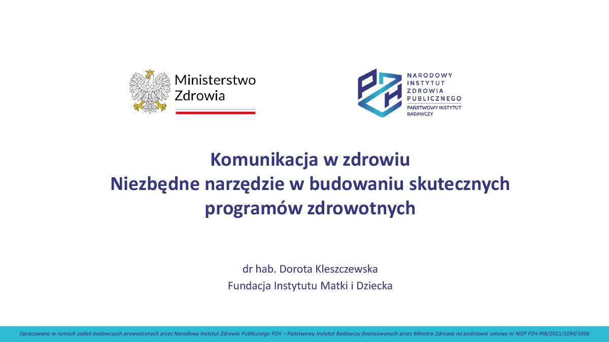 Komunikacja w zdrowiu. Niezbędne narzędzie w budowaniu skutecznych programów zdrowotnych